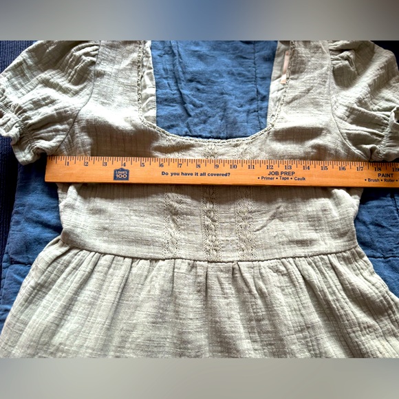 Altar’D State Moss Green Tiered Bohemian Open Back Mini Dress Size L NWOT - Picture 4 of 8